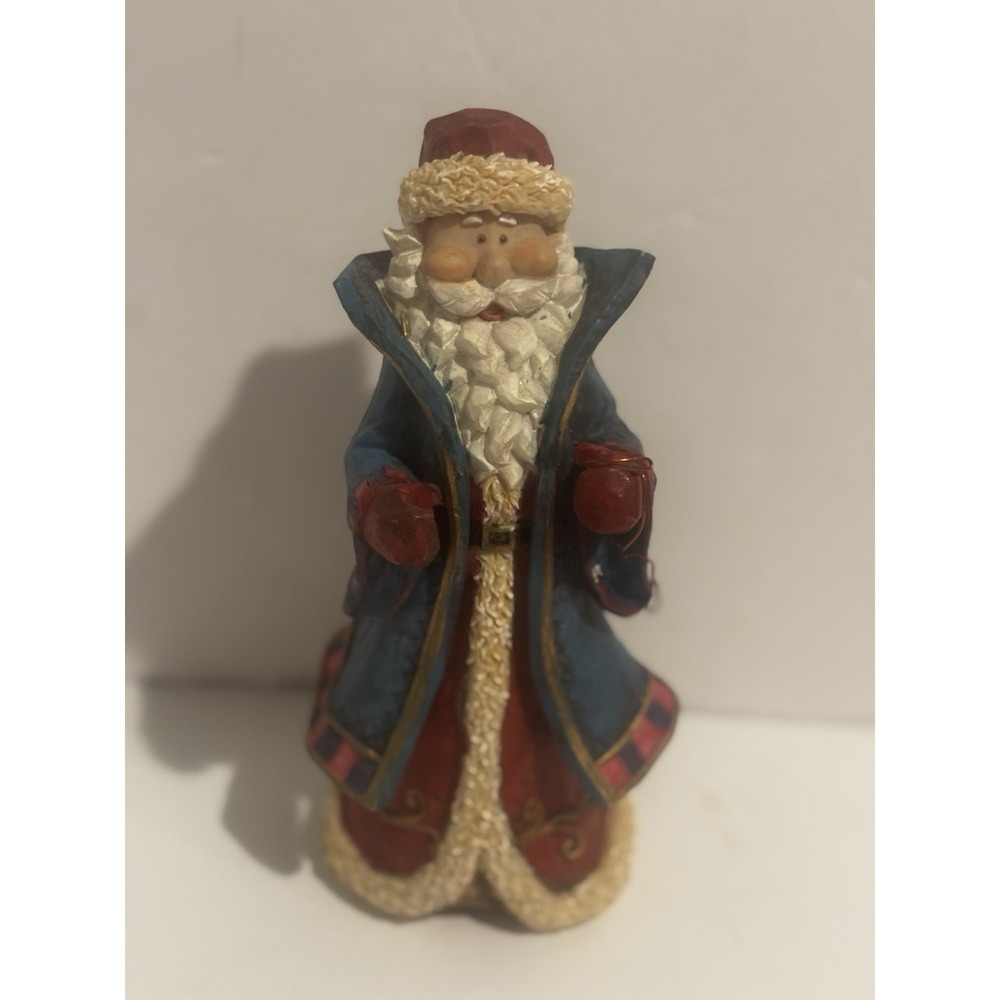 Vintage Figurine Santa with Blue Robe and Christmas Holiday 8" Holiday Decor